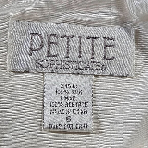 Petite Sophisticate Sleeveless Silk Floral Sheath Dress 6 Pink Gray Garden Print - Picture 4 of 12